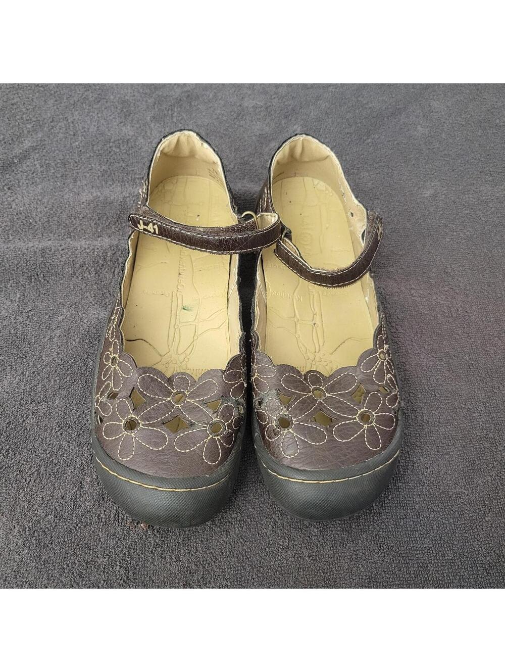 J-41 Lotus Women’s Size 7M Brown Floral Mary Jane Comfort Walking Shoes